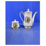 Viletta Fine China Coffee Pot & Sugar Bowl Set