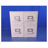 White 4-Drawer Desktop Organizer Cabinet