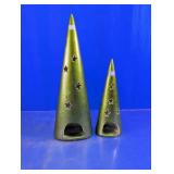 Christmas Tree Tealight Holder Pair