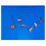 African Safari Animal & Carved Pendant Necklace