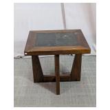 Square Slate Top End Table