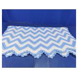 Blue & White Crocheted Blanket