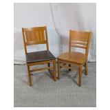 Oak Slat Back Dining Chairs