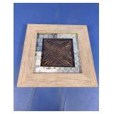 Decorative Framed Floral Relief Art