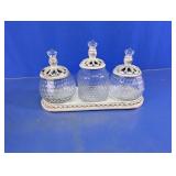 Clear Glass Canister Set with Tray