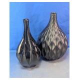 Black Textured Decorative Vases