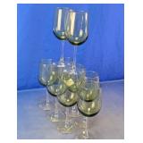 Green Tinted Glass Wine Glasses Set