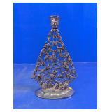 Christmas Tree Silver Art Candle Holder