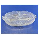 Frosted Glass Divided Relish Dish