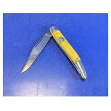 Vtg Yellow Handle Folding Pocket Knife