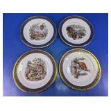 Vtg Glass Woodland Wildlife Collector Plates Set