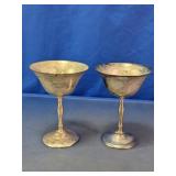 Silver Plated Metal Goblet Pair