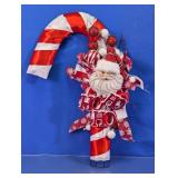 Lit Santa Candy Cane Door & Wall Swag Decor