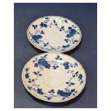 Royal Meissen Blue Floral Saucer Pair