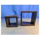 Dark Brown Floating Shadow Box Cube Shelves