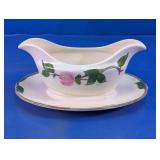 Franciscan Apple Ceramic Gravy Boat & Underplate