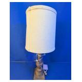 Beige Fabric Shade Wooden Table Lamp
