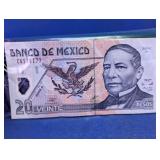 Mexico 20 Pesos Benito Juárez Polymer Banknote