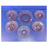 Pink Embossed Glass Plate Assortment