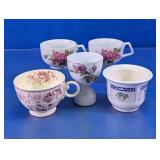 Floral Glass Cup & Egg Cup Assortment