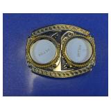 Dual Coin Display Belt Buckle