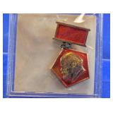 Soviet Lenin Red Enamel Lapel Pin