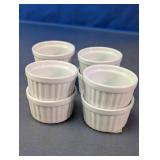 Fluted White Ceramic Ramekin Set