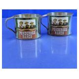 Vtg. Ponderosa Ranch Metal Souvenir Cups Duo