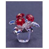 Swarovski Crystal Red Flowers Miniature Figurine