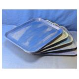 Blue Plastic Serving Trays Set