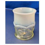 Uranium Glass Floral Cup Holder