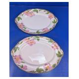 Franciscan Desert Rose Glass Oval Platters Set