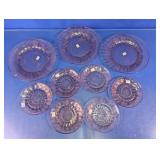 Pink Embossed Glass Plate Assortment