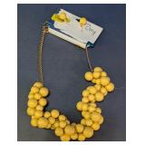 Yellow Beaded Necklace & Earrings Set