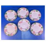 Floral Glass Dessert Plate Set