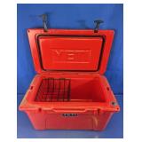YETI Red Hard Cooler With Wire Basket