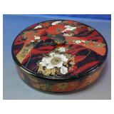 Round Floral Decorative Storage Box With Insert