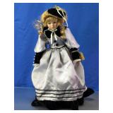 Victorian Lady Doll in Silver Satin Gown