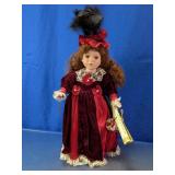 Victorian Lady Doll in Burgundy Gown