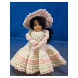 Vtg Crocheted Southern Belle Toilet Paper Doll