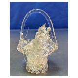 Miniature Clear Glass Basket Ornament