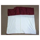 Burgundy & White Fabric Tablecloth