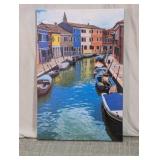 Venetian Canal Scenery Canvas Art