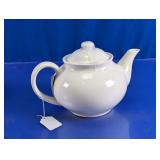 White Ceramic Teapot with Lid