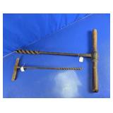 Manual Wood Boring Augers Pair