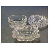 Vtg Clear Cut Glass Open Salt Cellars
