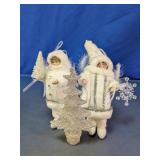 White Plush Winter Children & Tree Ornaments