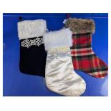 Assorted Faux Fur Christmas Stockings Trio