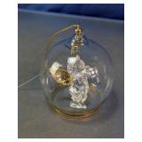 Clear Glass Globe Ornament with Angel Figurine
