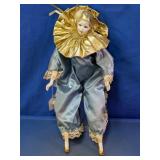 Porcelain Harlequin Jester Doll